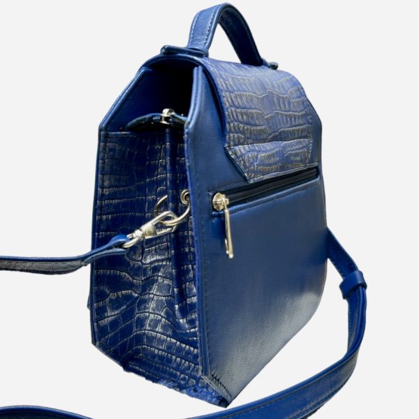 Le Sac «Nthe» – Couleur Bleu Foncé avec Texture Croco – Image 2