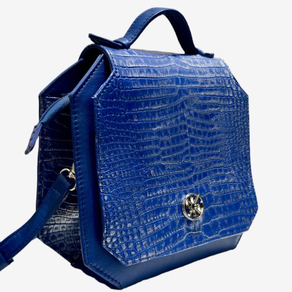 Le Sac «Nthe» – Couleur Bleu Foncé avec Texture Croco