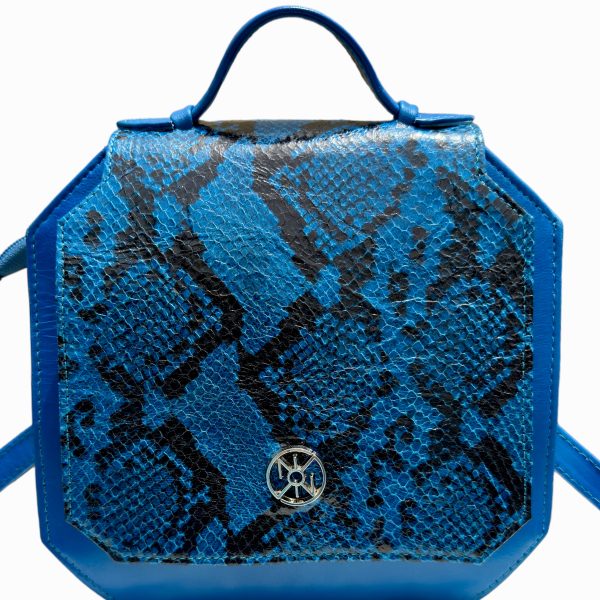 Le Sac «Nthe» – Couleur Bleu Électrique avec Motif Texturé en noir